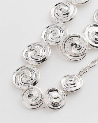 Silver Tone Pebble Y-Drop Necklace click to view larger image.