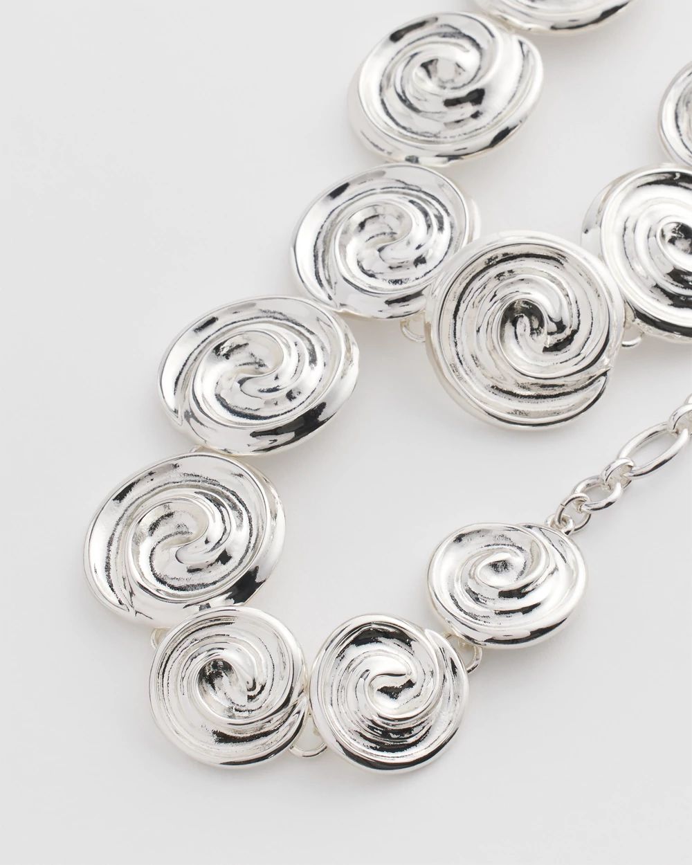 Silver Tone Pebble Y-Drop Necklace