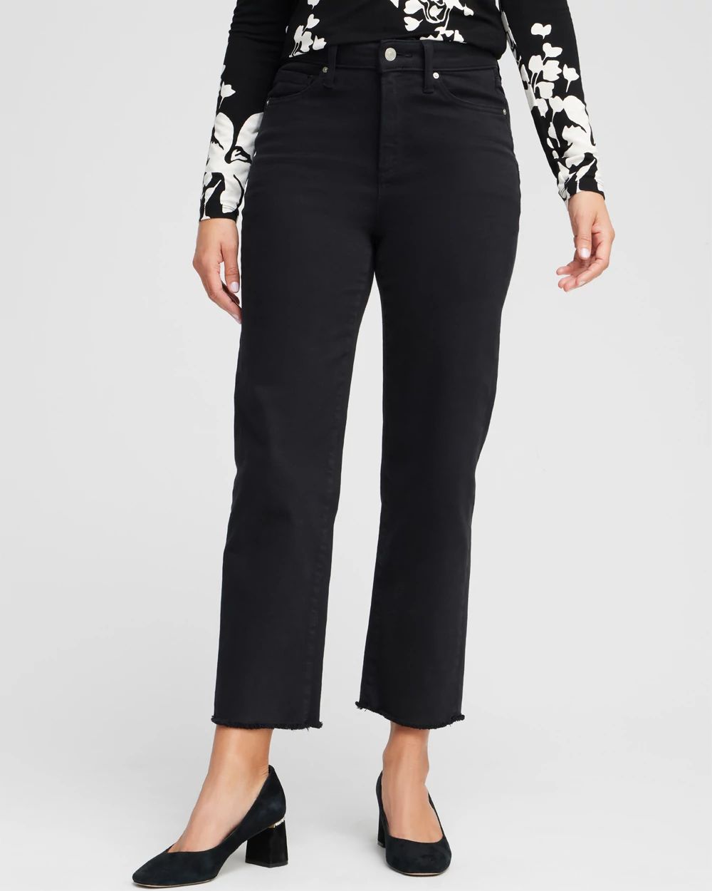 High Rise Straight Cropped Jeans