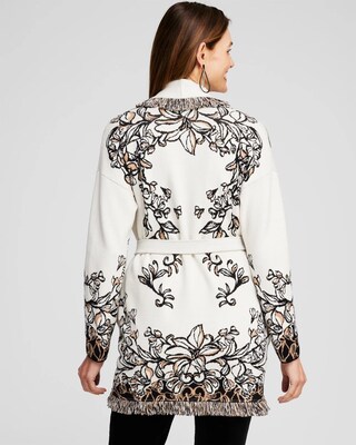 Fringe Jacquard Cardigan
