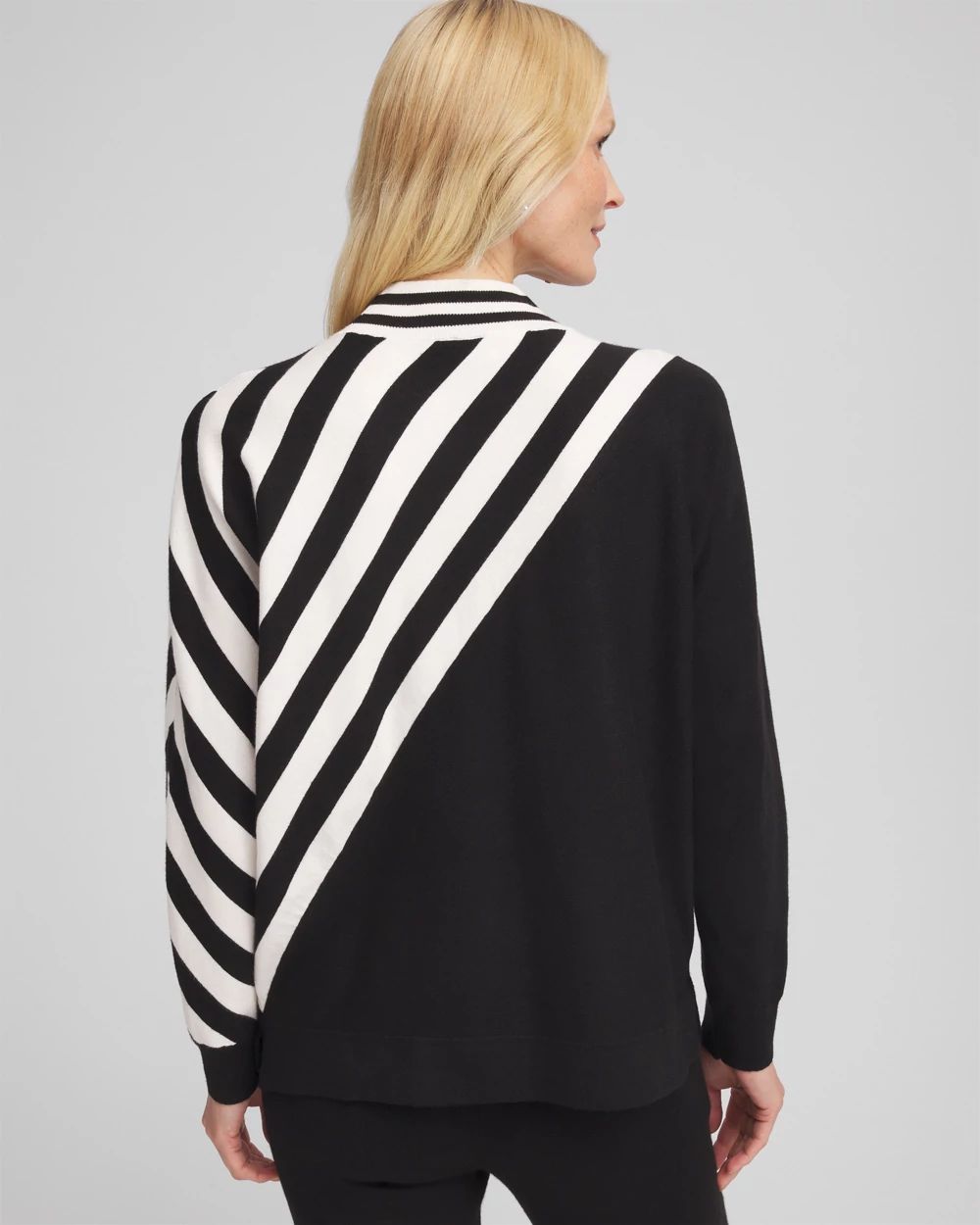 Zenergy® Luxe Cashmere Blend Striped Sweater click to view larger image.
