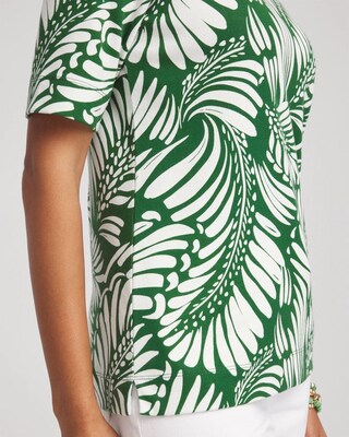 Palm-Frond-Motif Classic-Fit Pima Tee click to view larger image.