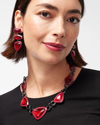 Red Stone Short Necklace