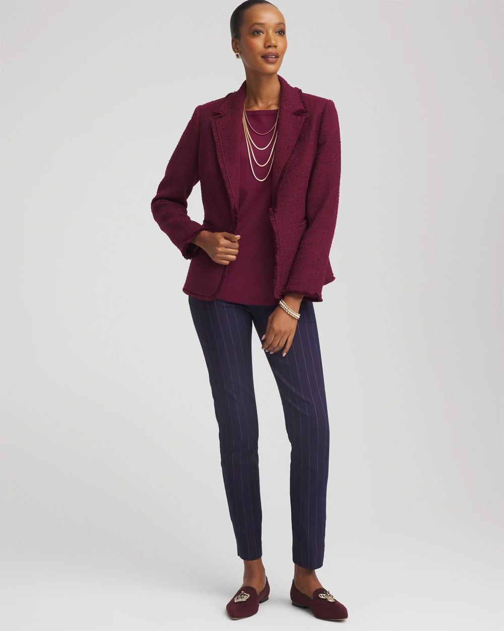 Tweed Fringe Blazer click to view larger image.