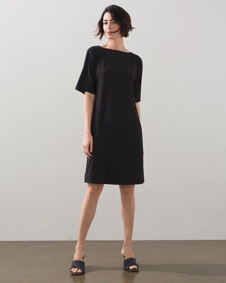 Black Label Easy Boat Neck Dress