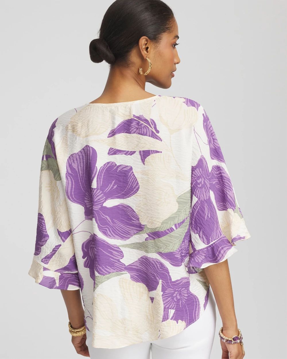 Ecovero™ Tie-Front Frill Sleeve Blouse