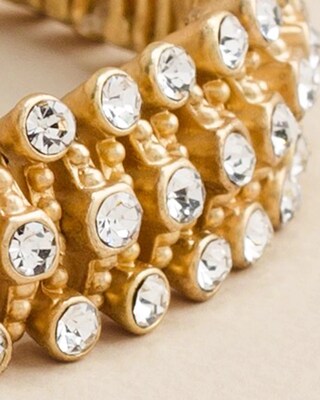 Goldtone & Rhinestone Stretch Bracelet