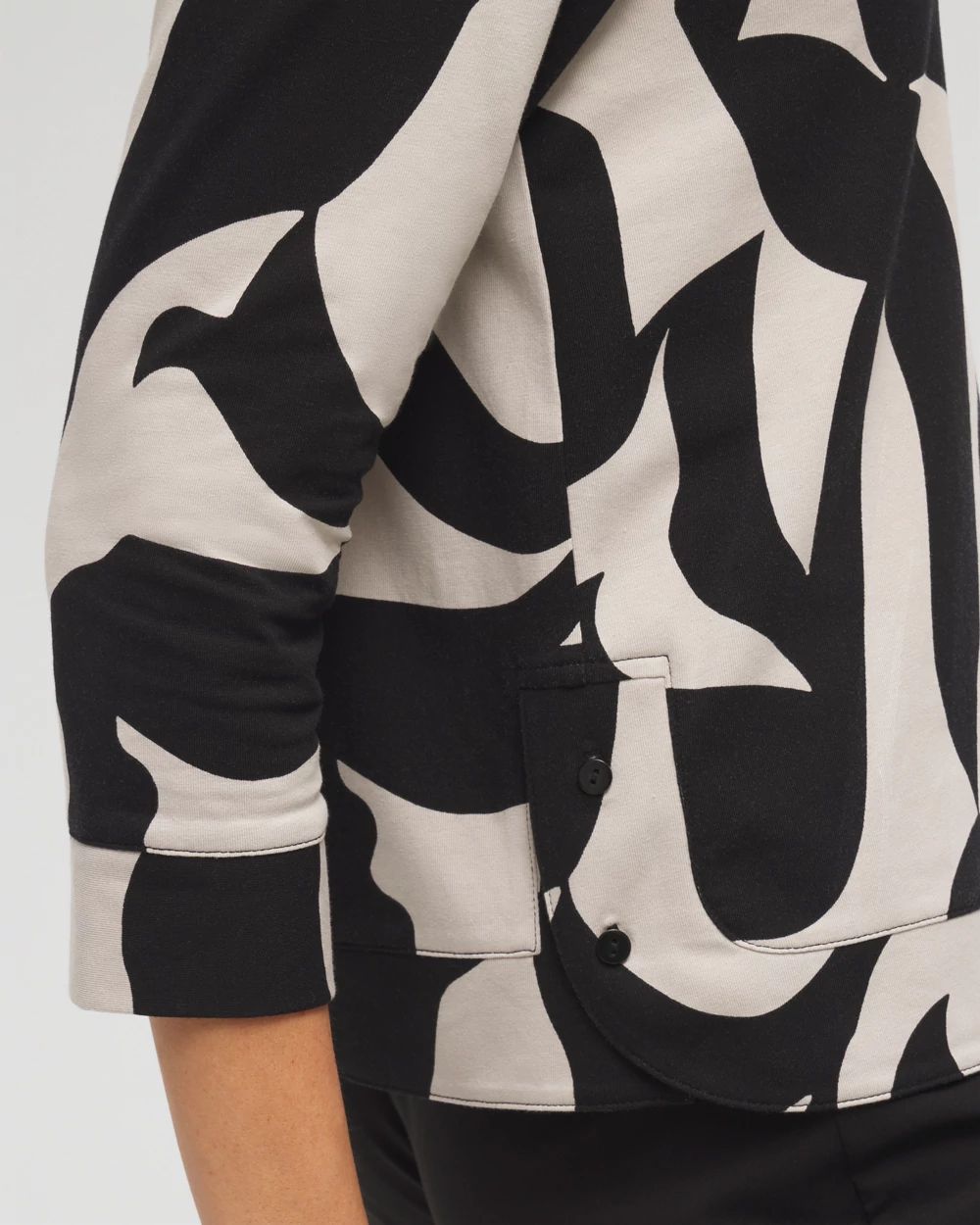 Abstract Polished Collar Top