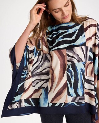 Artisanal Animal Printed Poncho click to view larger image.