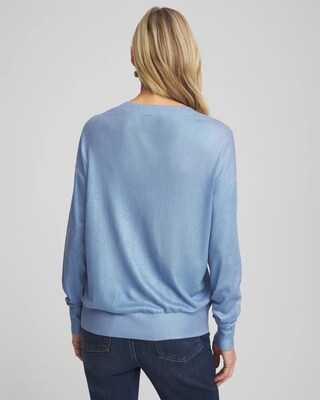 Foil V-Neck Relaxed Pullover Sweater click to view larger image.