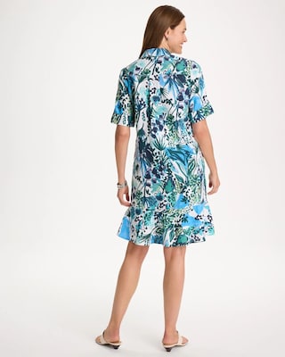 Floral Linen-Cotton Popover Dress click to view larger image.