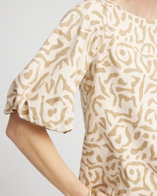 Animal Print Bubble Sleeve Top click to view larger image.