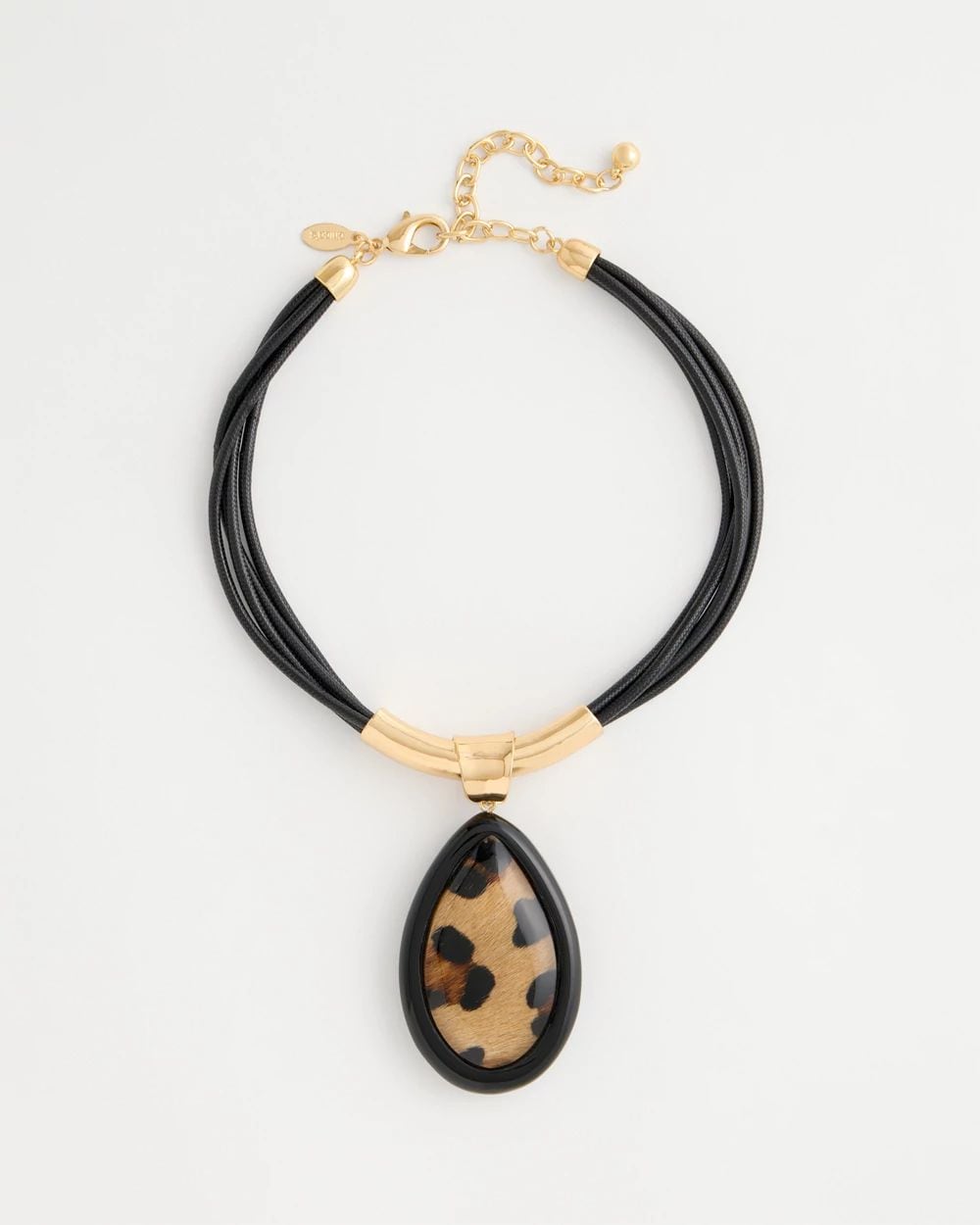 Animal Hair On Leather Pendant Necklace