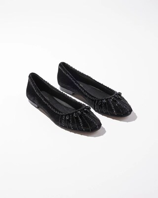 Velvet Beaded Flats