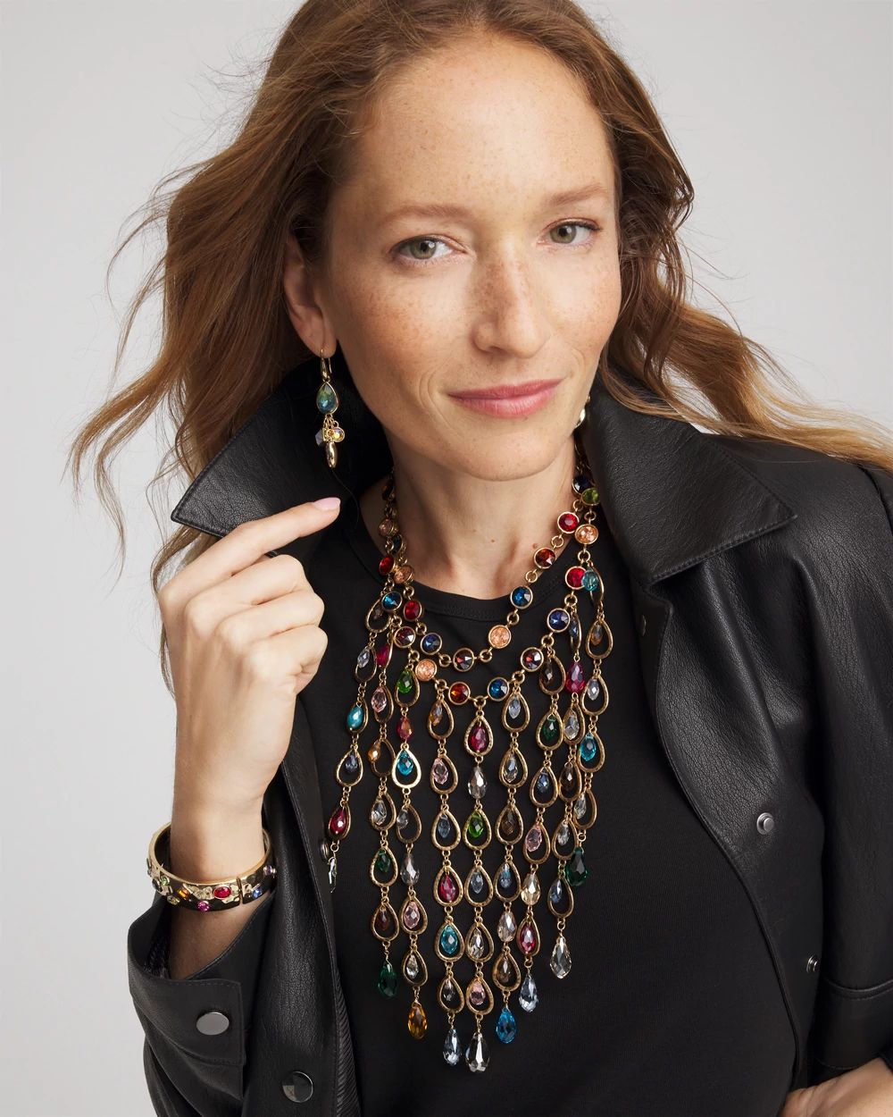 Chico’s Originals Iridescent Cascading Necklace