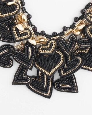 Seed-Bead Heart Collar Necklace