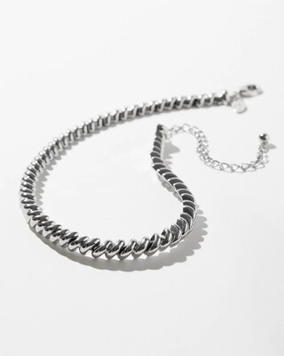 Silver Tone Collar Necklace click to view larger image.
