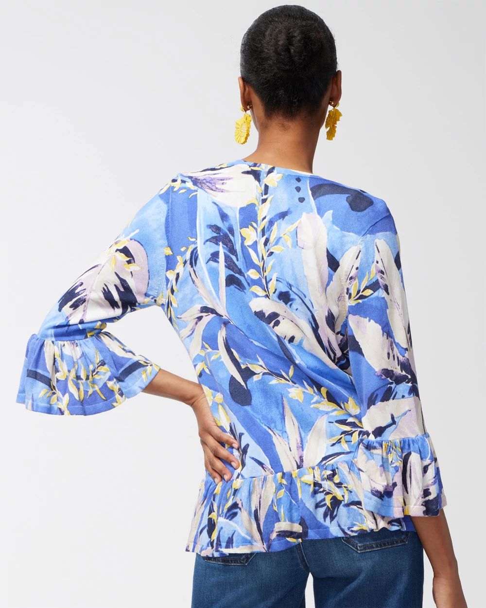 Summer Romance Tropical Peplum Cardigan