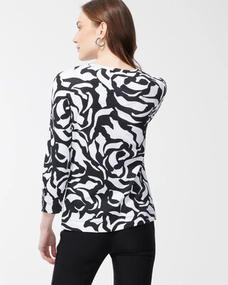 Pima Floral 3/4 Sleeve Everyday Tee