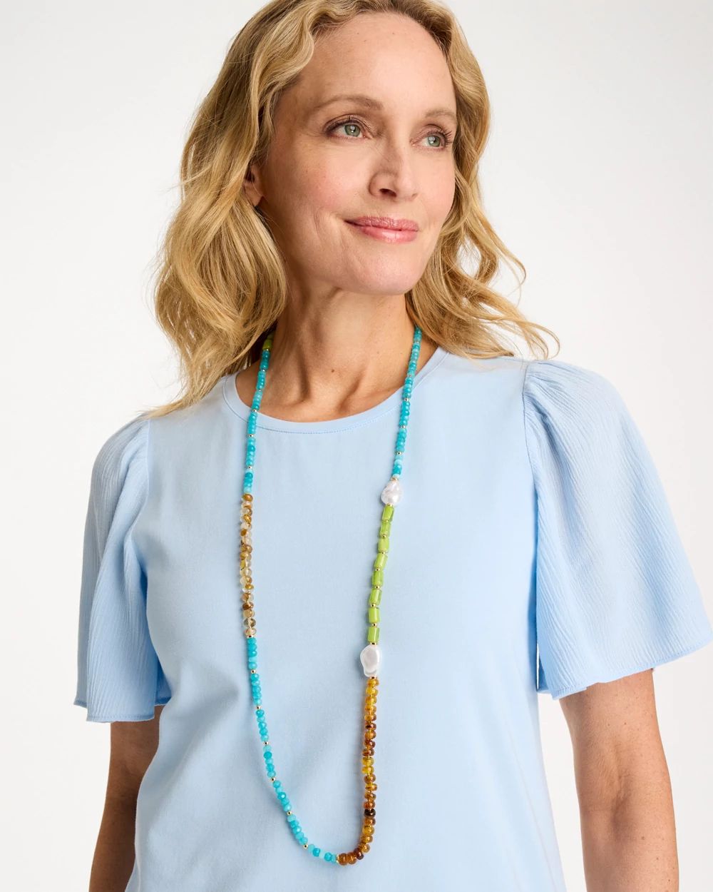 Resin Single-Strand Necklace click to view larger image.