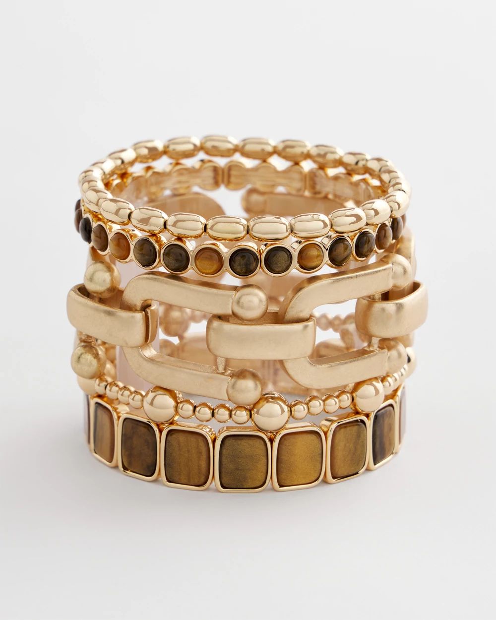 Chico's Originals Neutral Square Stretch Bracelet