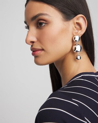 Silver Drop Clip-On Earrings click to view larger image.