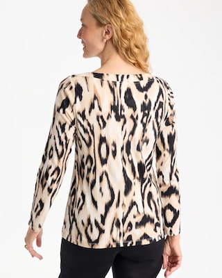 Animal Print Stretch Cotton Boatneck Tunic click to view larger image.