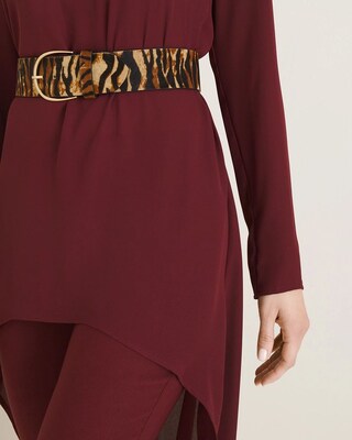Tiger-Print Haircalf Belt