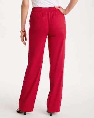 Pull-On Wide-Leg Linen Pants click to view larger image.