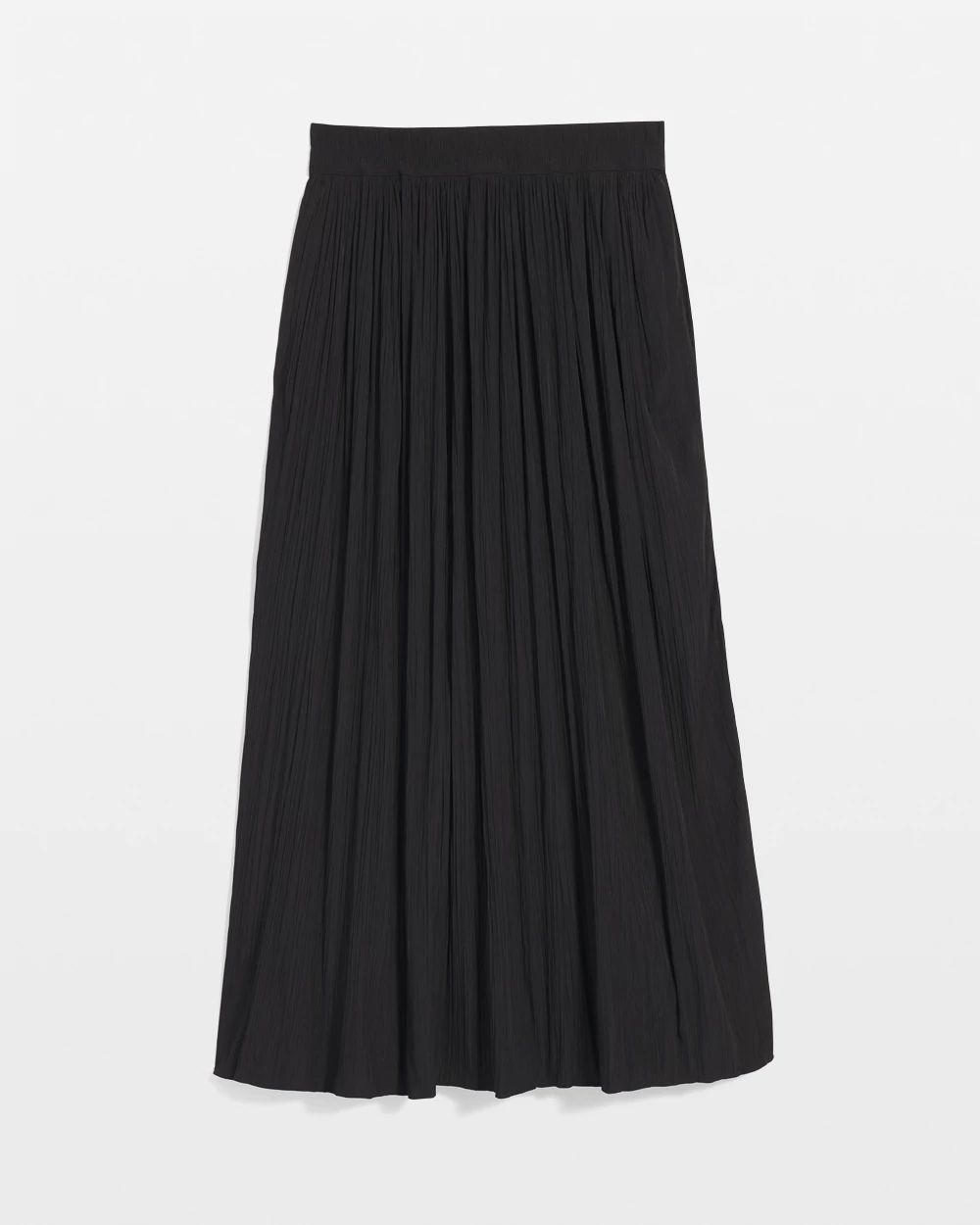 Pull-on Pleated Maxi Skirt