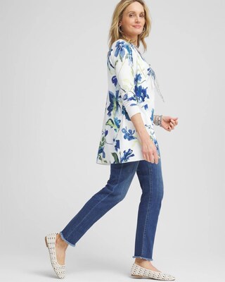 Girlfriend Fray Hem Ankle Jeans click to view larger image.