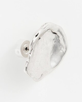 No Droop®  Silver Tone Crinkle Stud Earrings