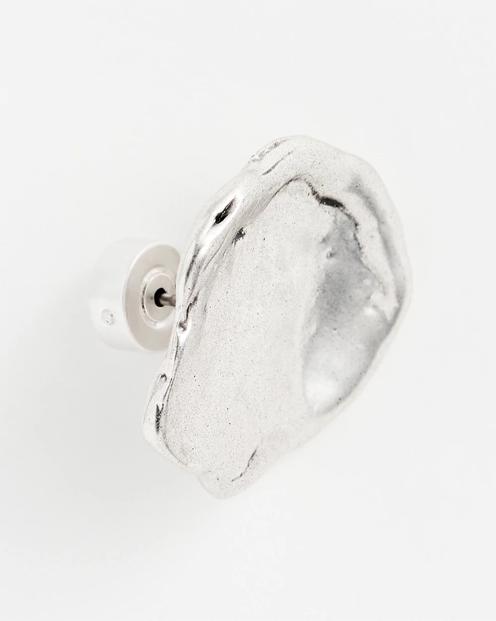 No Droop®  Silver Tone Crinkle Stud Earrings