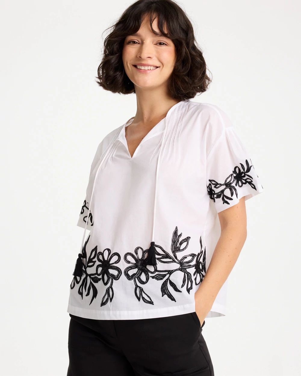Cotton Voile Applique Blouse