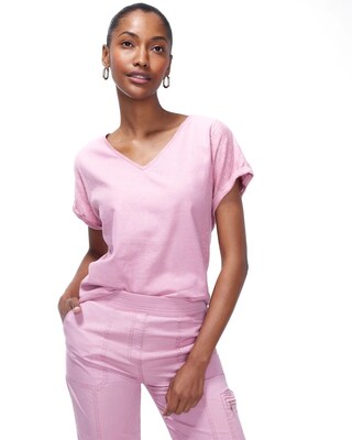 Linen Washed Seamed Tee