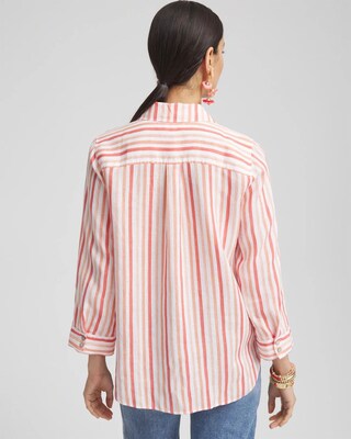 No Iron™ Striped Linen Shirt click to view larger image.
