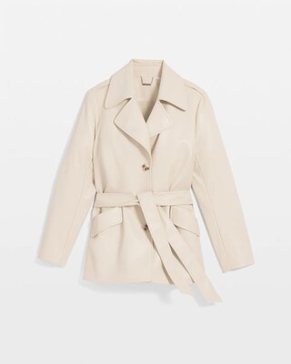 Buttery-Soft Faux Leather Trench Coat click to view larger image.
