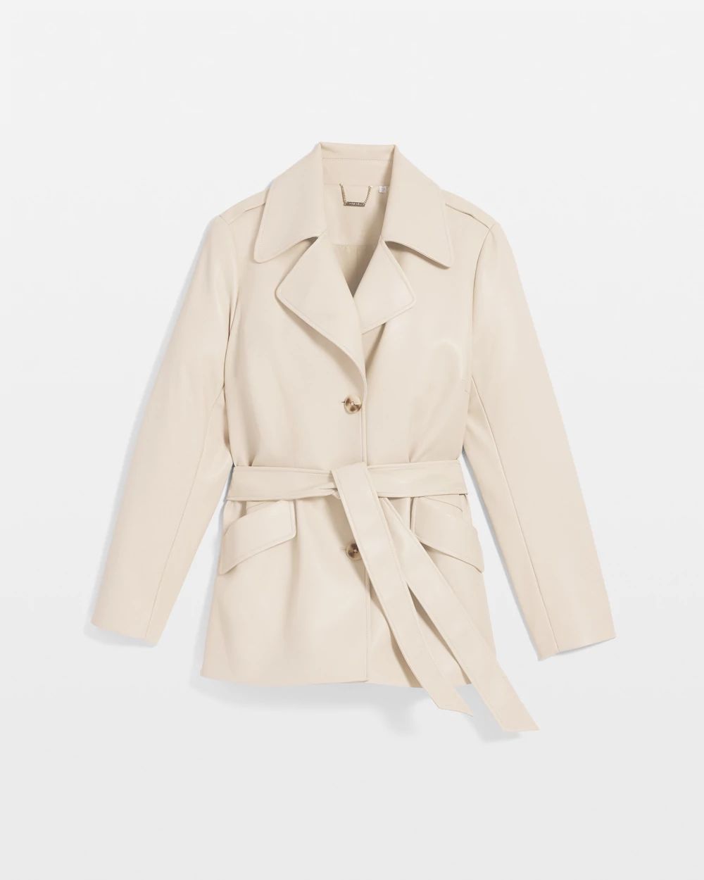 Buttery-Soft Faux Leather Trench Coat