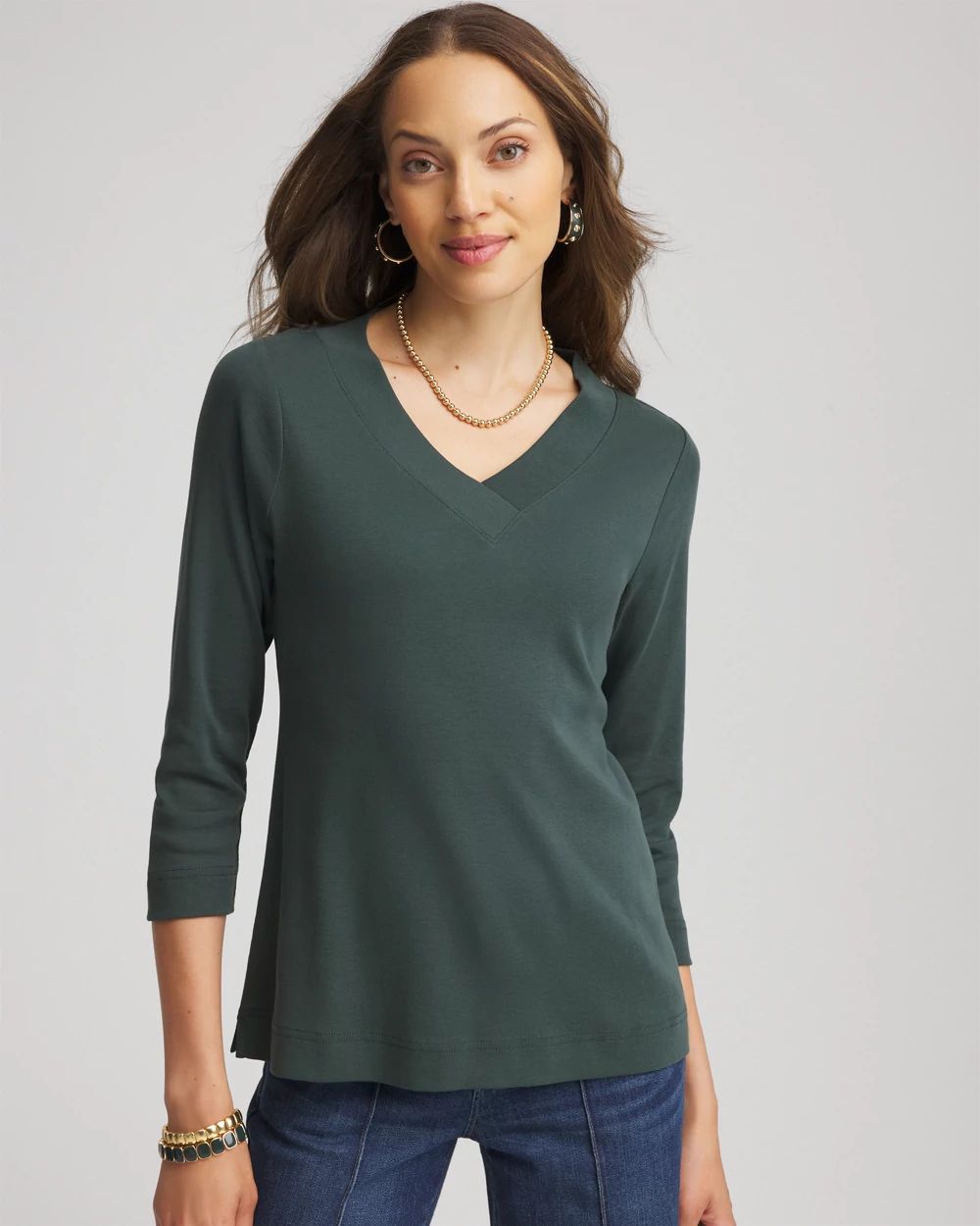 Pima Cotton 3/4 Sleeve Tee
