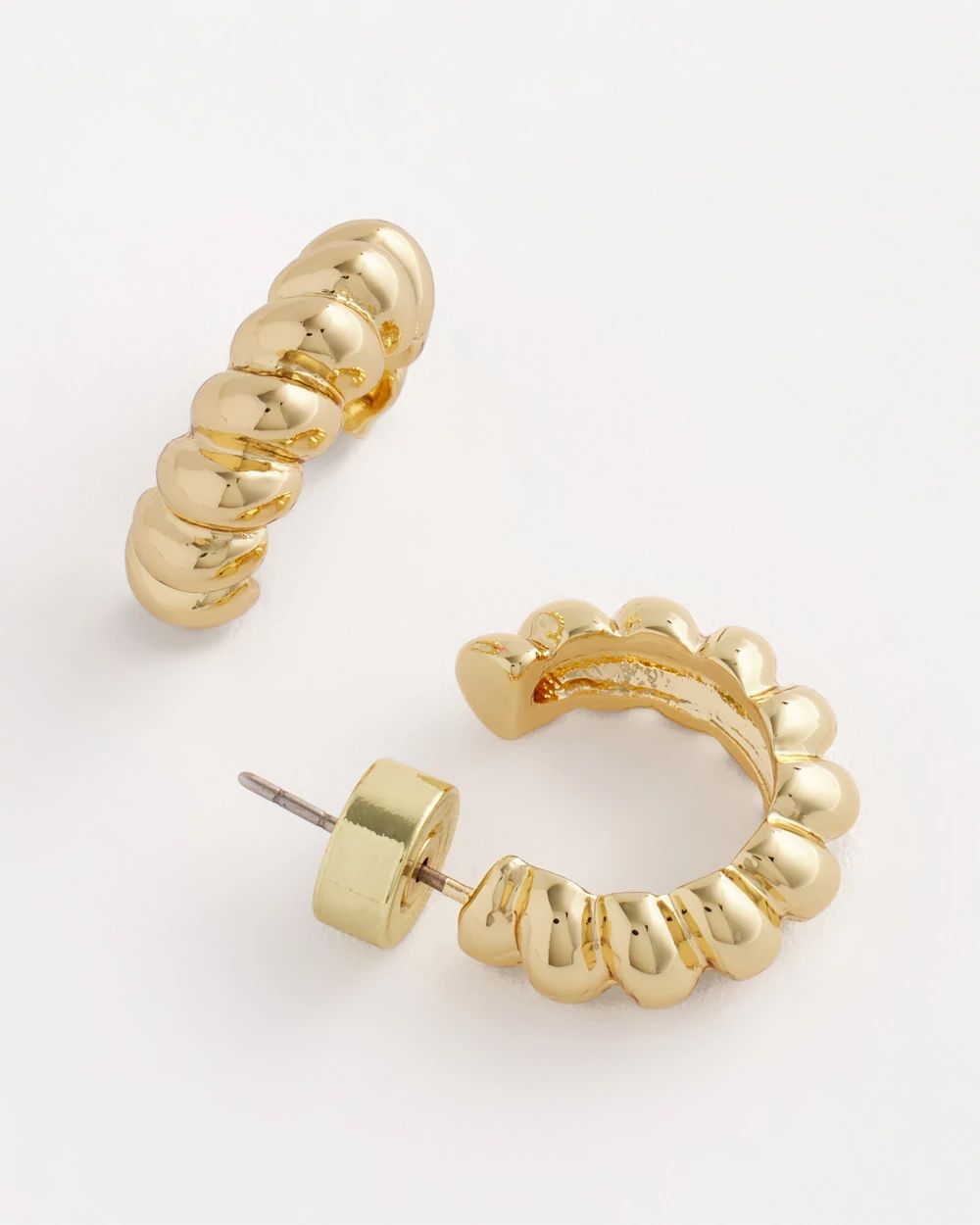No Droop® Goldtone Twisted Hoop Earrings