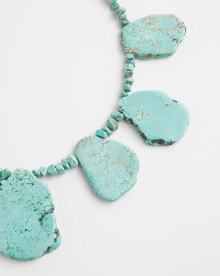Turquoise Howlite Stone Bib Necklace