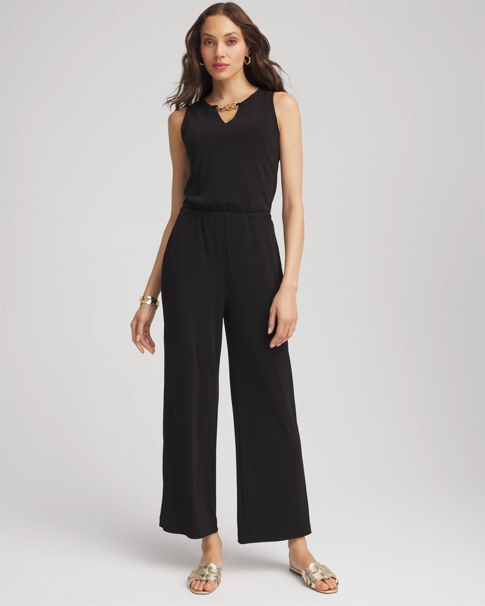 Travelers™ Jersey Knit Chain-Trim Jumpsuit