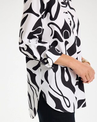 No Iron™ Stretch Two-Tone Print Tunic click to view larger image.