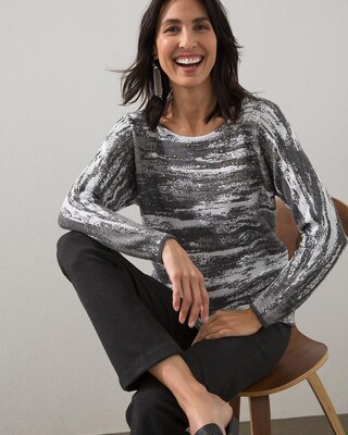 Studded Space Dye Pullover Sweater