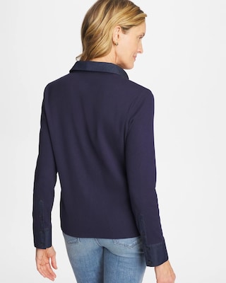 Collared Rib Mix Henley click to view larger image.