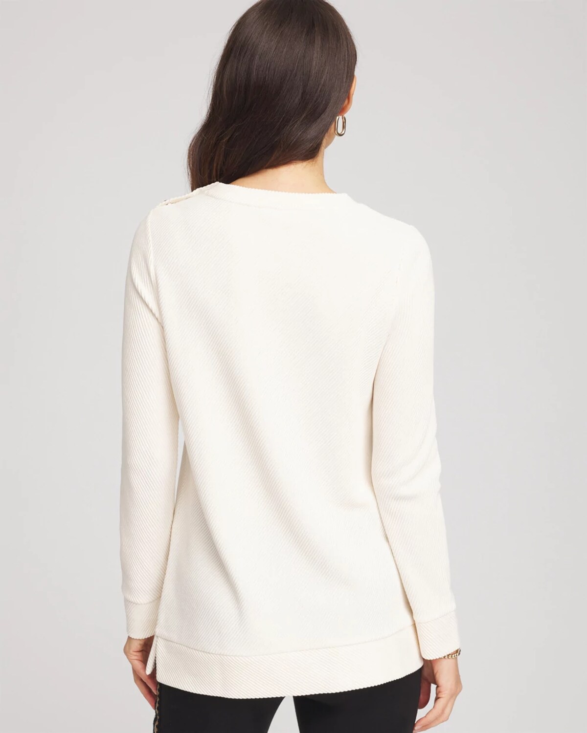 Chico's Ottoman Ribbed Tunic In Cream In Neutral