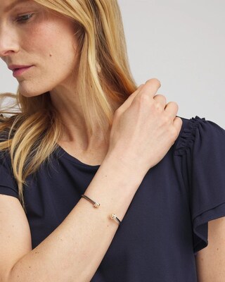 Mixed Metal Flex Cuff Bracelet click to view larger image.