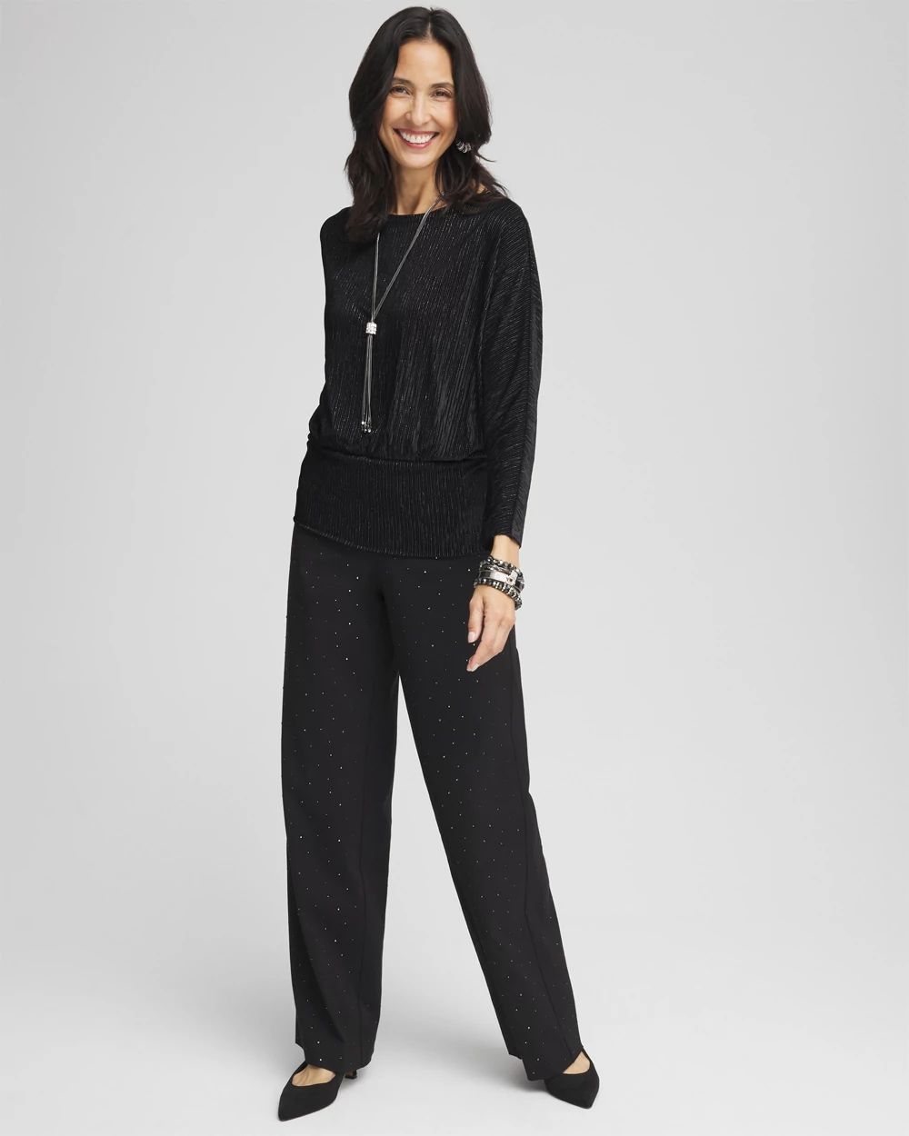 Brigitte Embellished Wide Leg Pants