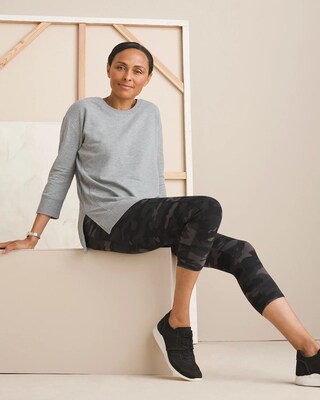 Zenergy So Slimming Camouflage-Print Pima Cotton Cropped Leggings