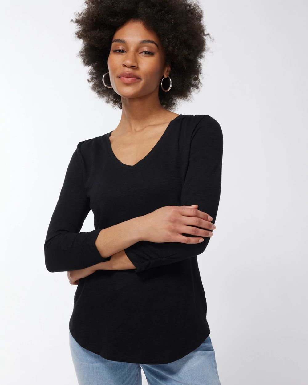 3/4 Sleeve Slub Tee